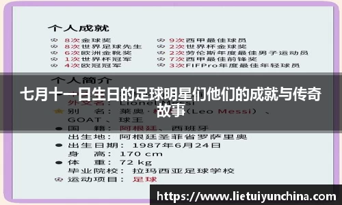 七月十一日生日的足球明星们他们的成就与传奇故事